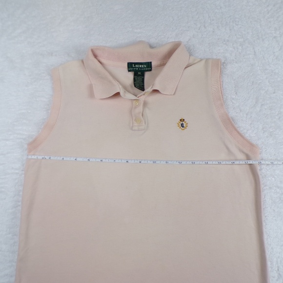 Ralph Lauren Polo Shirt Women's Size M Sleeveless Cotton Monogram Salmon 54050 - Picture 5 of 9